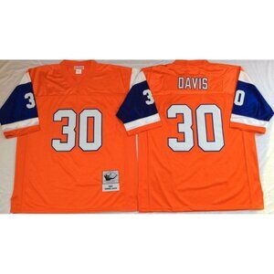 Terrell Davis Orange Stitched Jersey Choose for Mens Youths